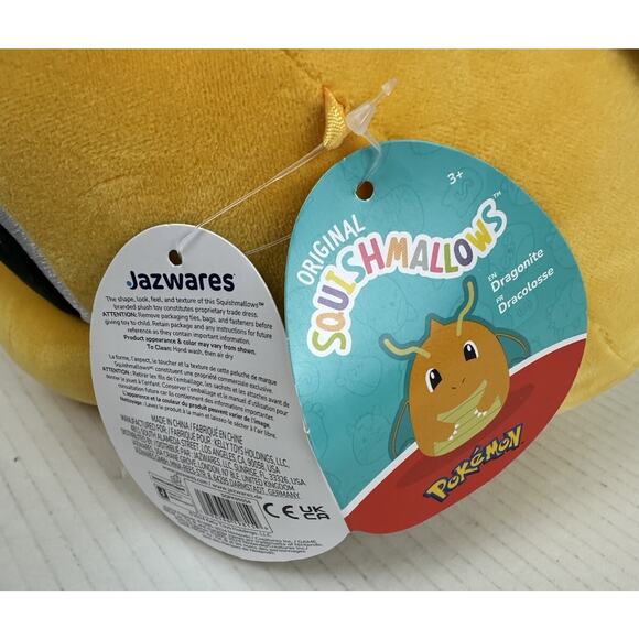 NWT Squishmallows Pokémon 10” Yellow DRAGONITE Officially Licensed Plush - Picture 5 of 8
